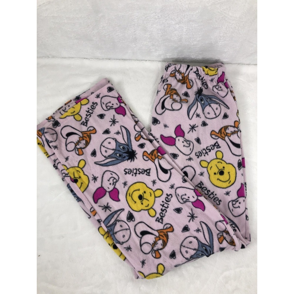 Disney Winnie the Pooh Pants Girls Small 4-6 Fleece Pajama Sleepwear Besties
